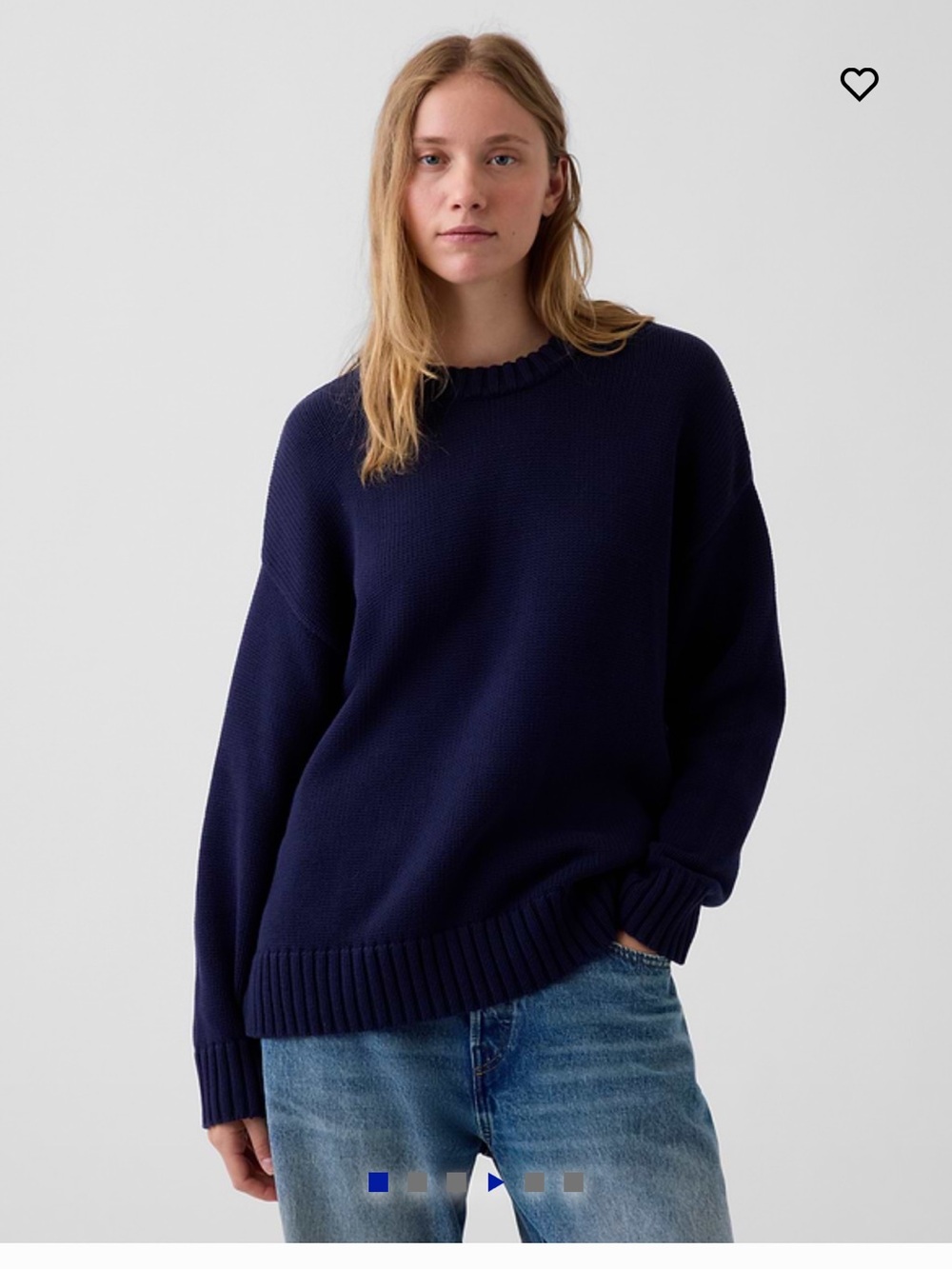 GAP 100% Cotton Navy Oversized Sweater